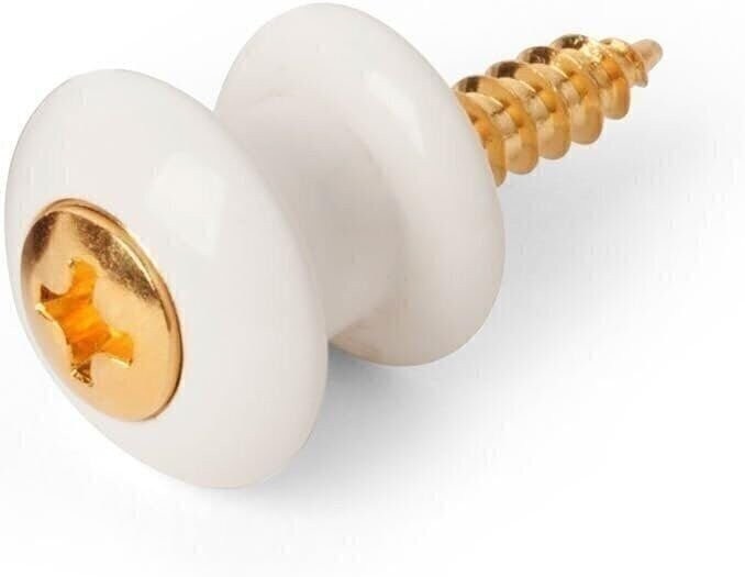 Waverly Guitar Strap Button, White Button, Gold Screw