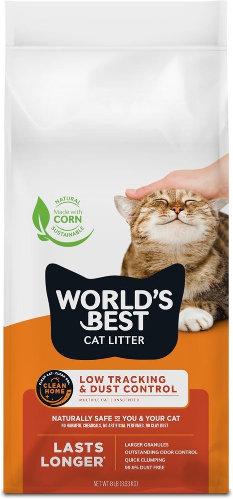 8lbs Natural Corn Cat Litter - Quick Clumping & Long-Lasting Odor Control