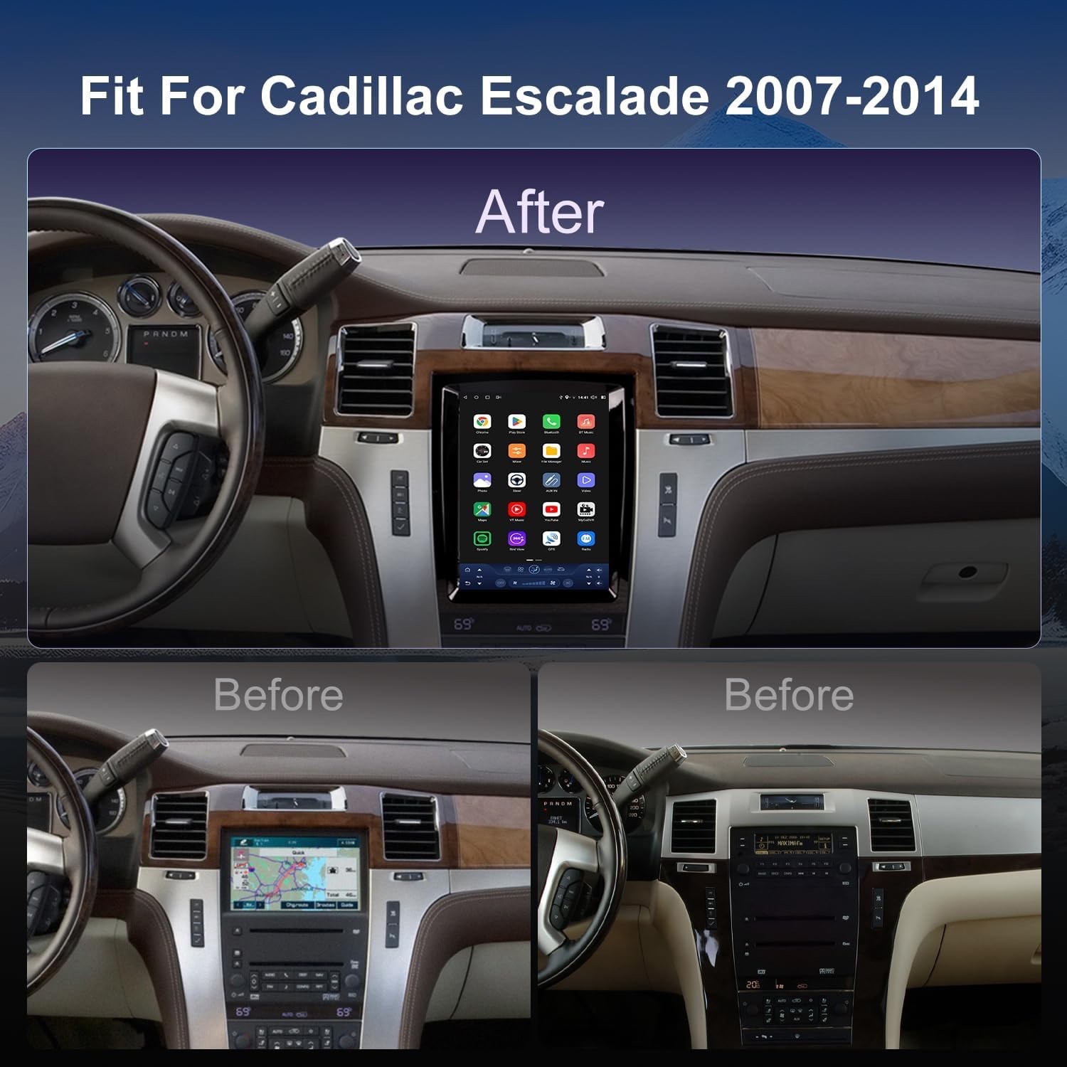 $500 on AMAZON! QLED Cadillac Escalade 2007-2014 9.7" Radio CarPlay Android Auto