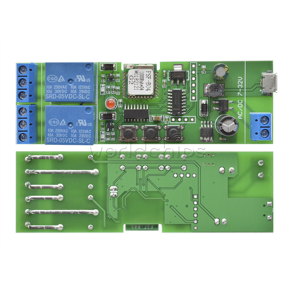 DC 7-32V 2/4 Channel WiFi Wireless Relay Module Smart Switch Home Remote Control