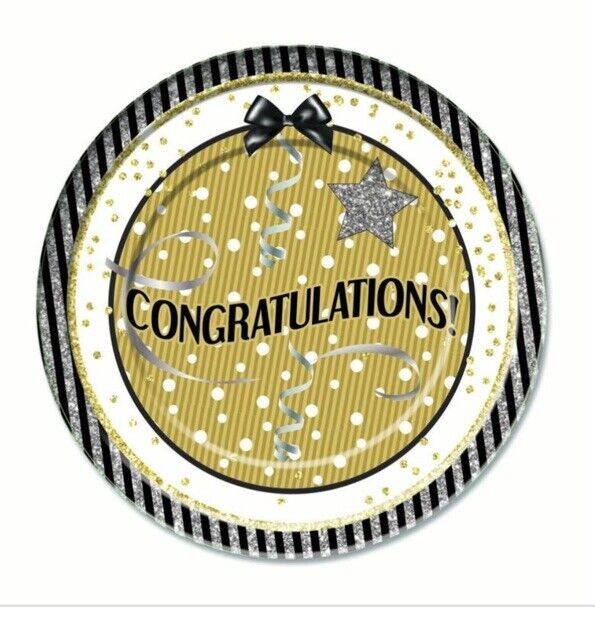 Congratulations 9 in. Plate - 8 Piece