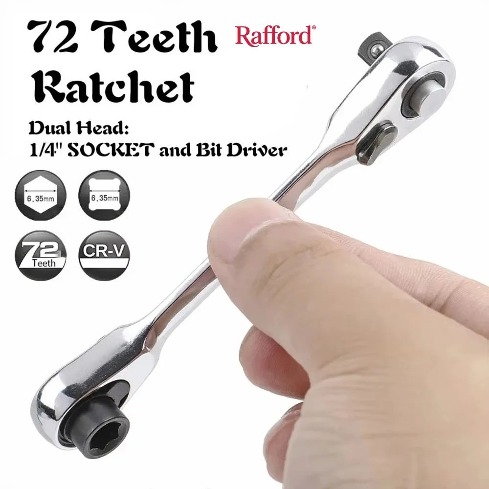 Mini 1/4 Ratchet Wrench Double Ended Quick Socket Tool for Hex Screwdriver USA
