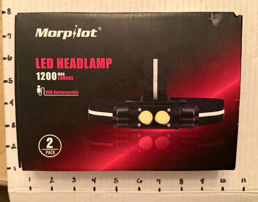 LED Headlamp Rechargeable 2-Pack