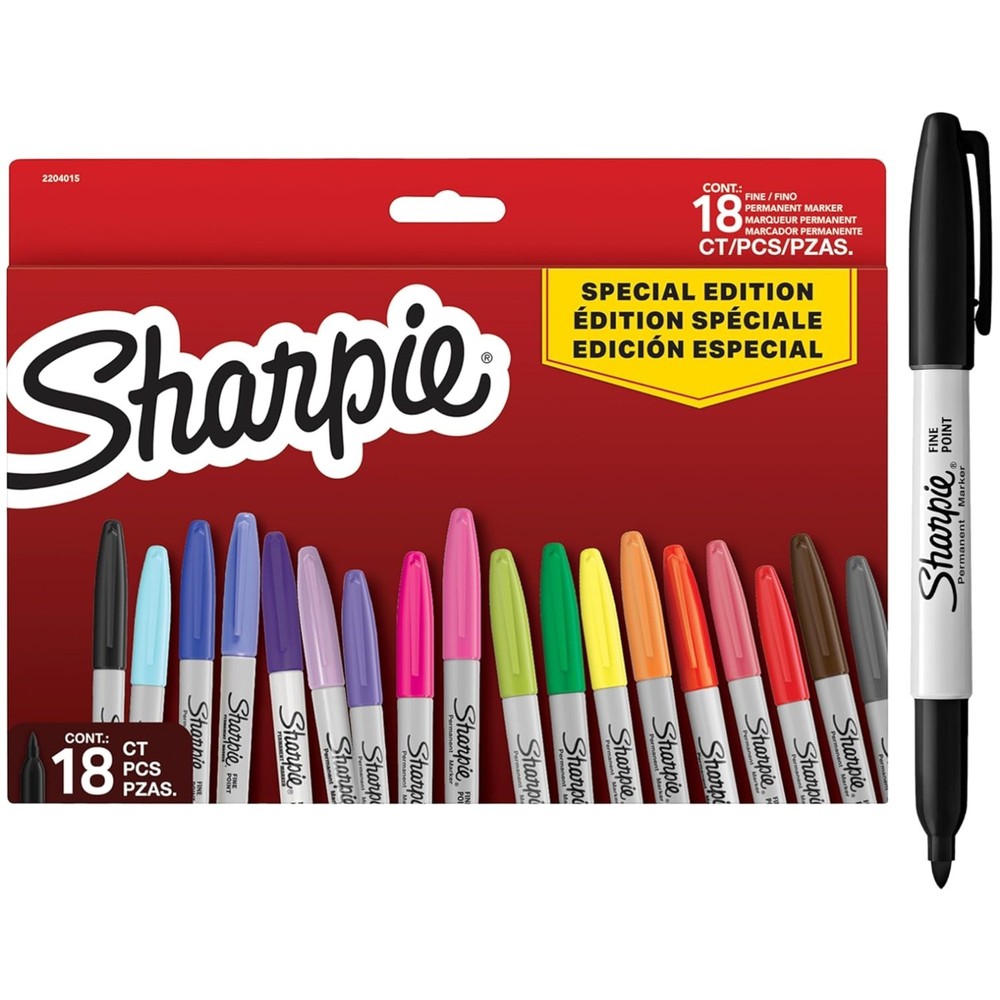 Bright Permanent Markers | Fine Point | 18 Assorted Colors