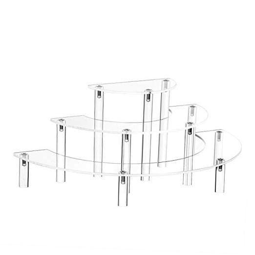 Acrylic Risers Display Stand - 3 Tier Step Display Riser- Half 1 pack Clear