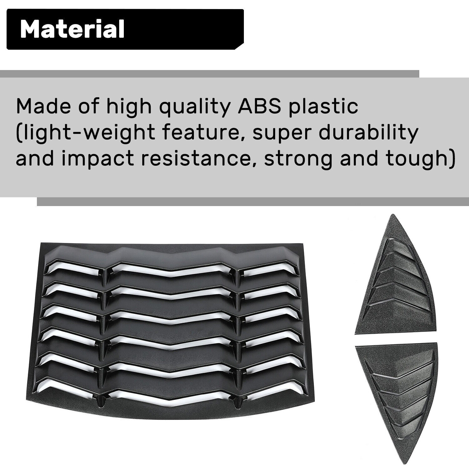 HECASA Rear&Side Window Louvers Cover For 10-15 2011 2012 2013 2014 Chevy Camaro