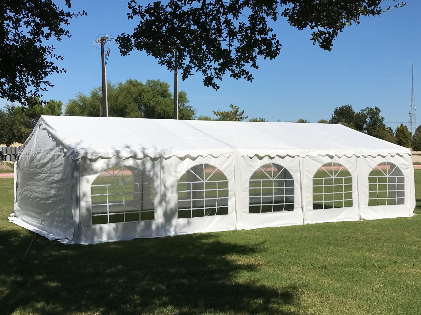 Budget PE Party Canopy - 32'x16' Tent (B Model), Long Bag, and Short Bag