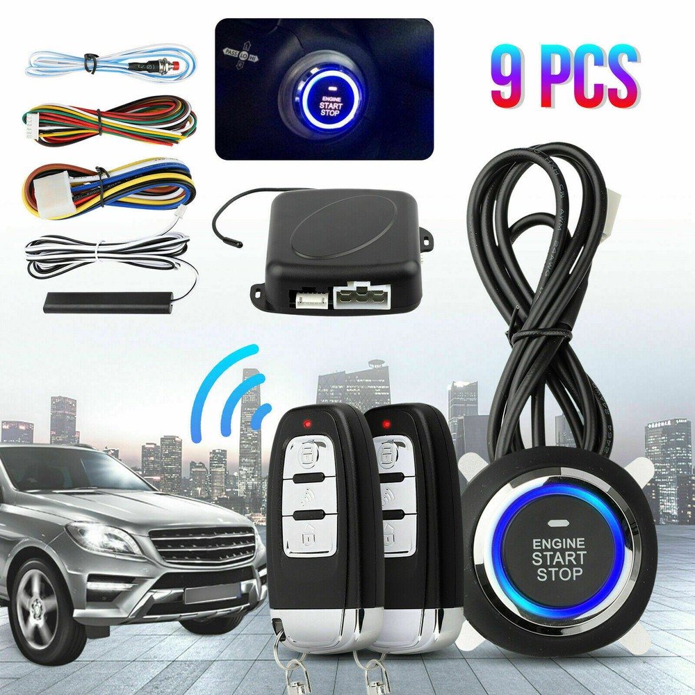 Keyless Entry Engine Start Alarm System Push Button Remote Starter Stop Car SUV