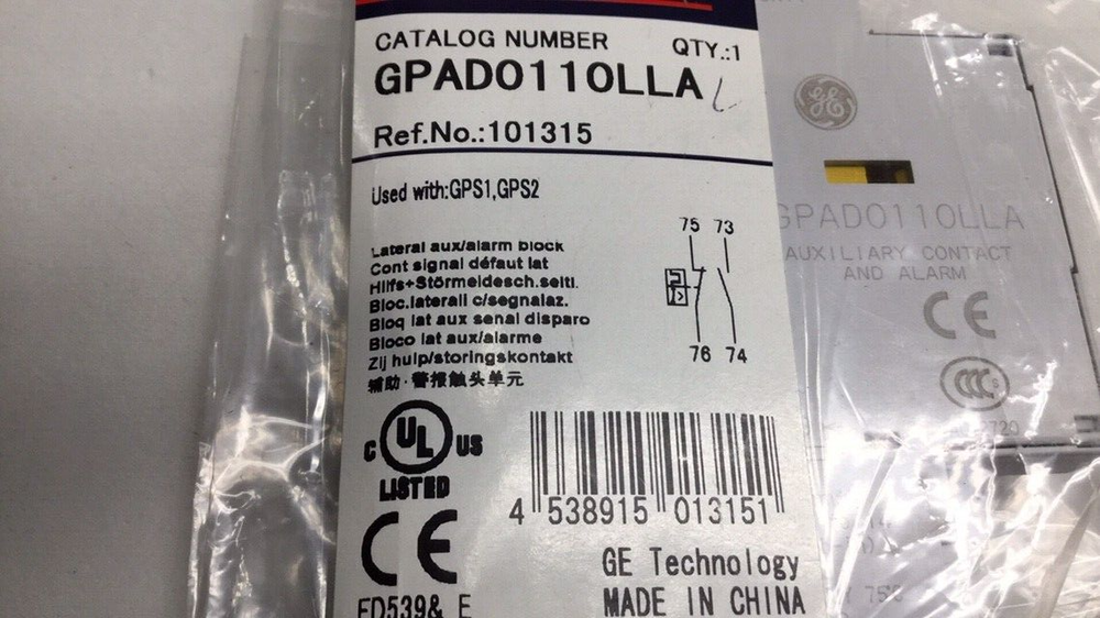 GE GPAD0101LLA Auxiliary Contact