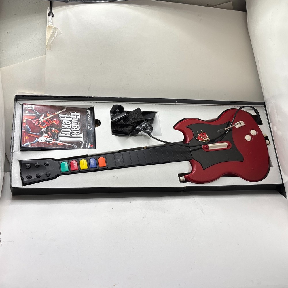 Guitar Hero II 2 PS2 RedOctane SG Controller Bundle (Sony PlayStation 2, 2006)