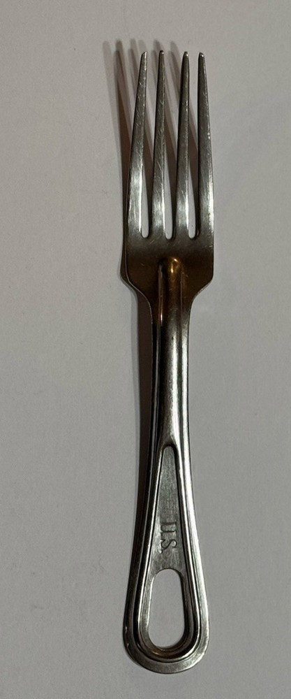 Original WWII US Army Mess Kit Fork Utensil Stainless Steel RARE
