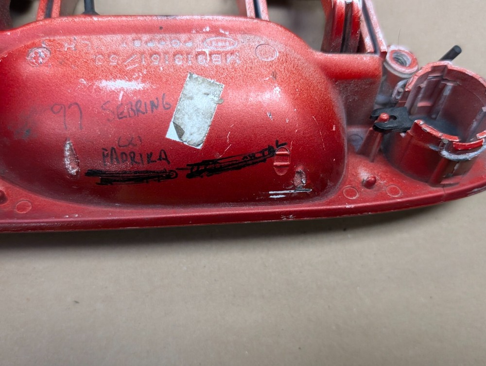 95-99 Sebring Eclipse Left Door Handle OEM Red Paprika