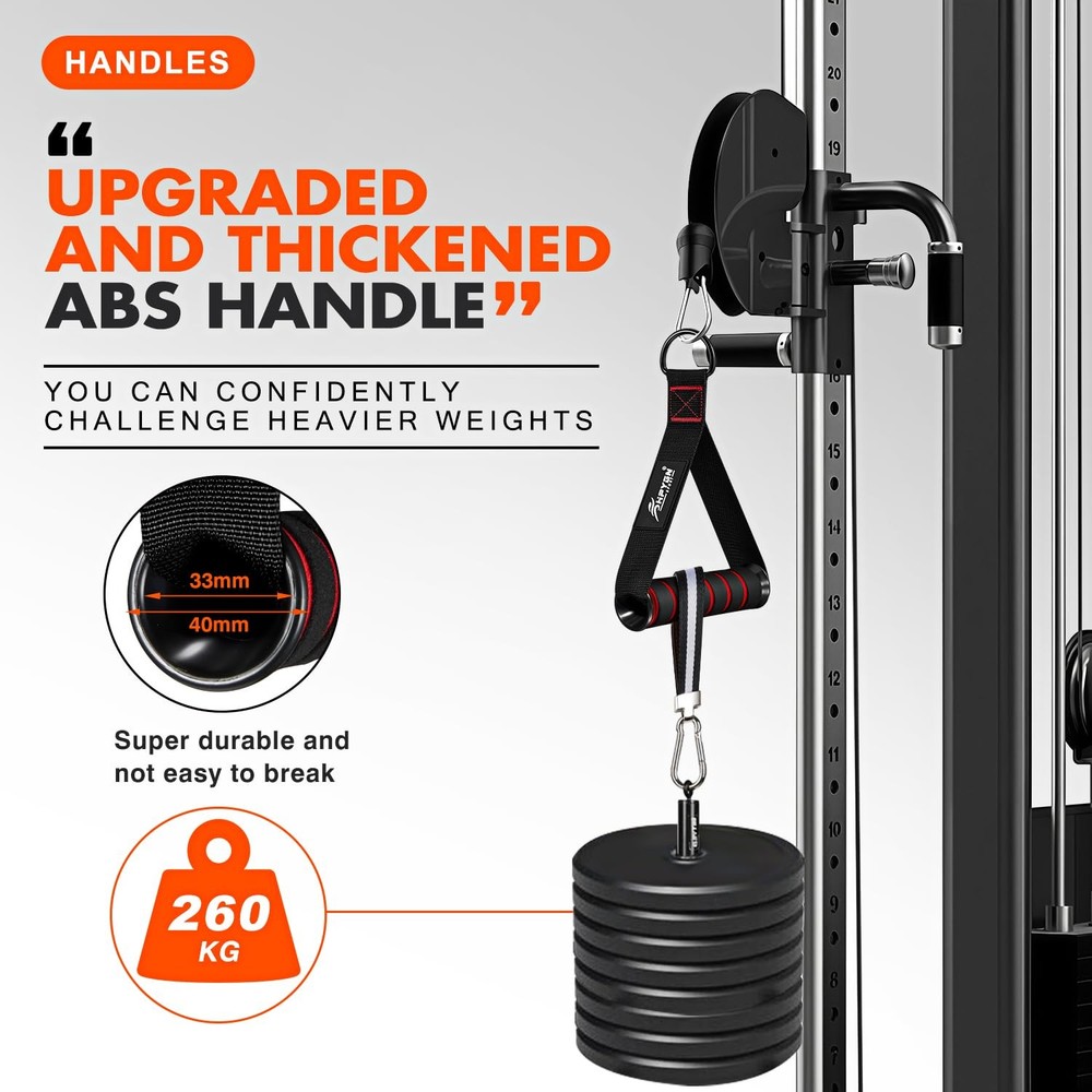 HPYGN Exercise Handles, Replacement Handles for Cable Machine, 1-Red