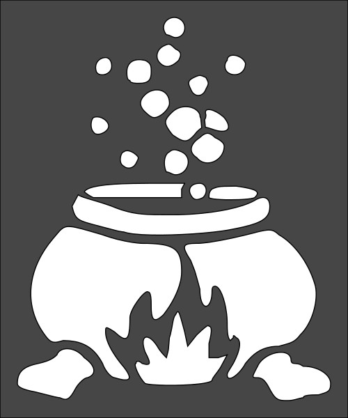 4"x4.5" Clear Plastic Stencil - Cauldron Brewing (MC626)