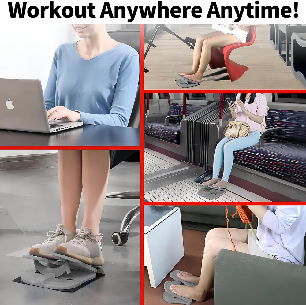 Mini Foldable Leg Exerciser Portable Foot Pedal Exercise Machine under Desk Step