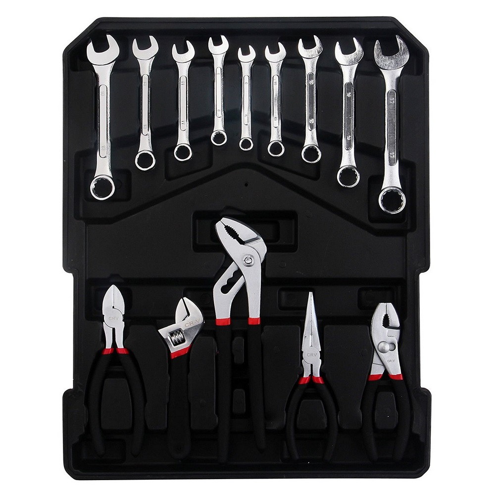 799pc Aluminum Trolley Case Tool Set, Silver, Comprehensive Portable Tool Kit
