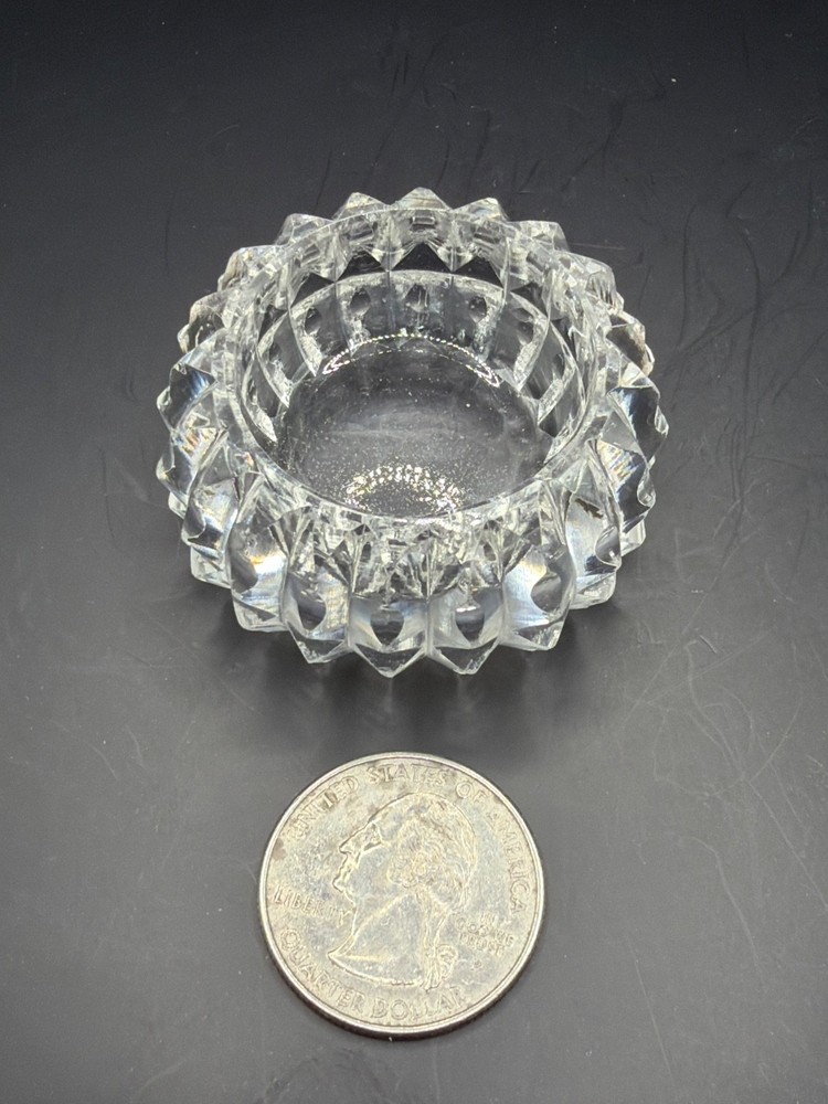 Federal Glass Clear Elegant Pear Optic Pattern Salt Dips Cellars