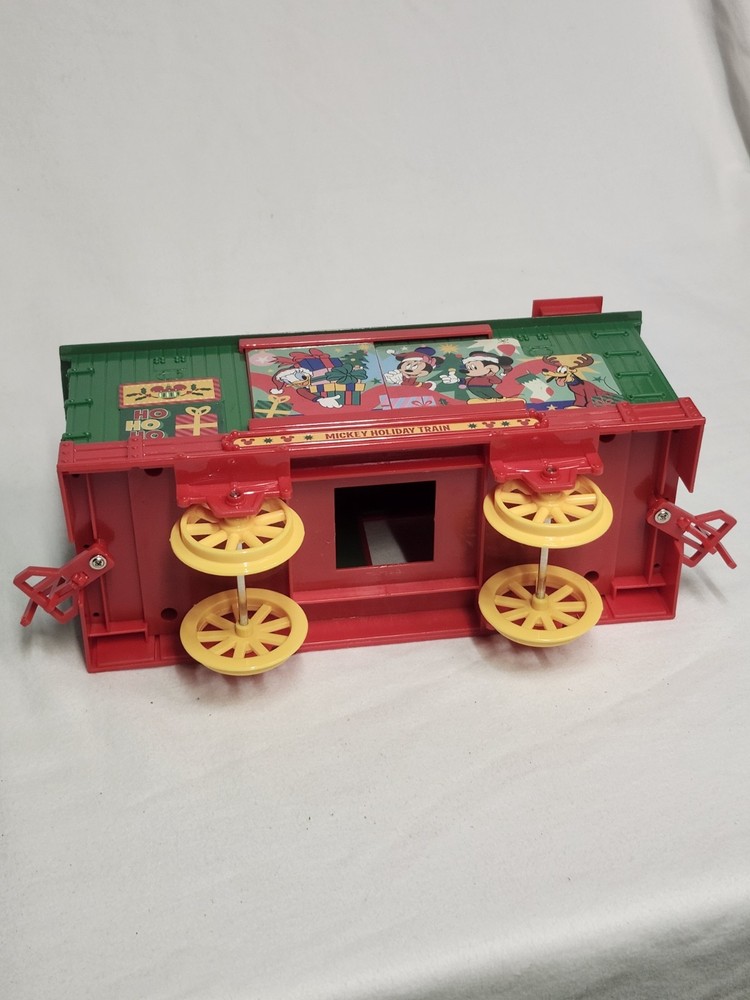 Mickey Mouse Holiday Express Train Set Collector's Edition WORKS-Missing Caboose
