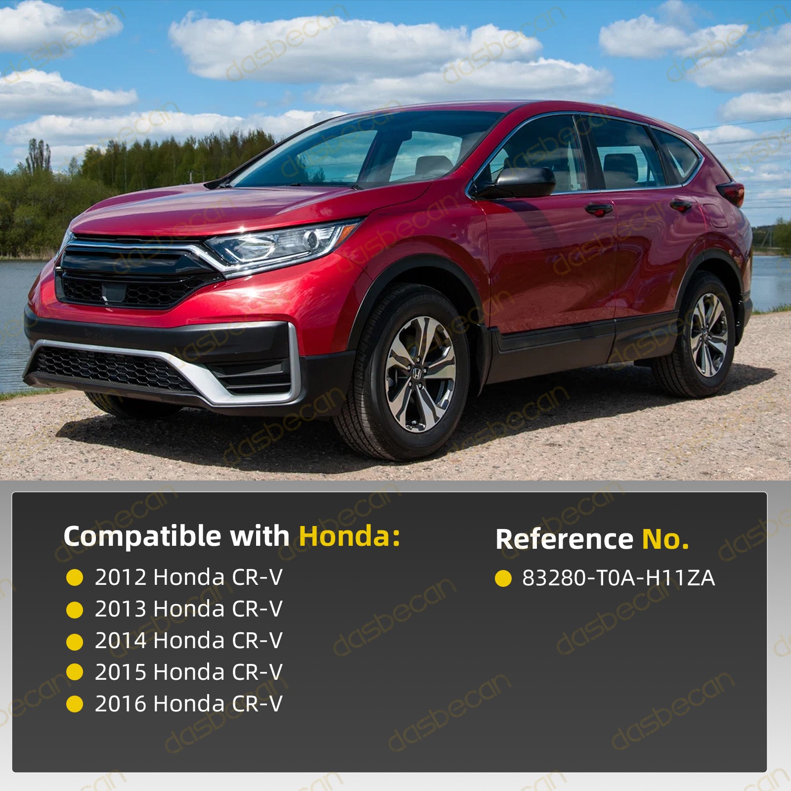 Left Driver Side Beige Sun Visor For Honda CR-V 2012-2016 W/ Light & Mirror