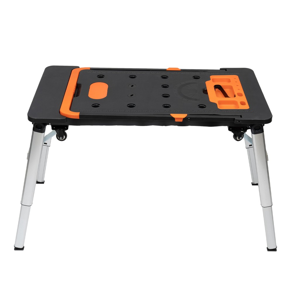 550Lbs Portable Work Platform Adjustable Work Bench Folding Roller Board 7-in-1