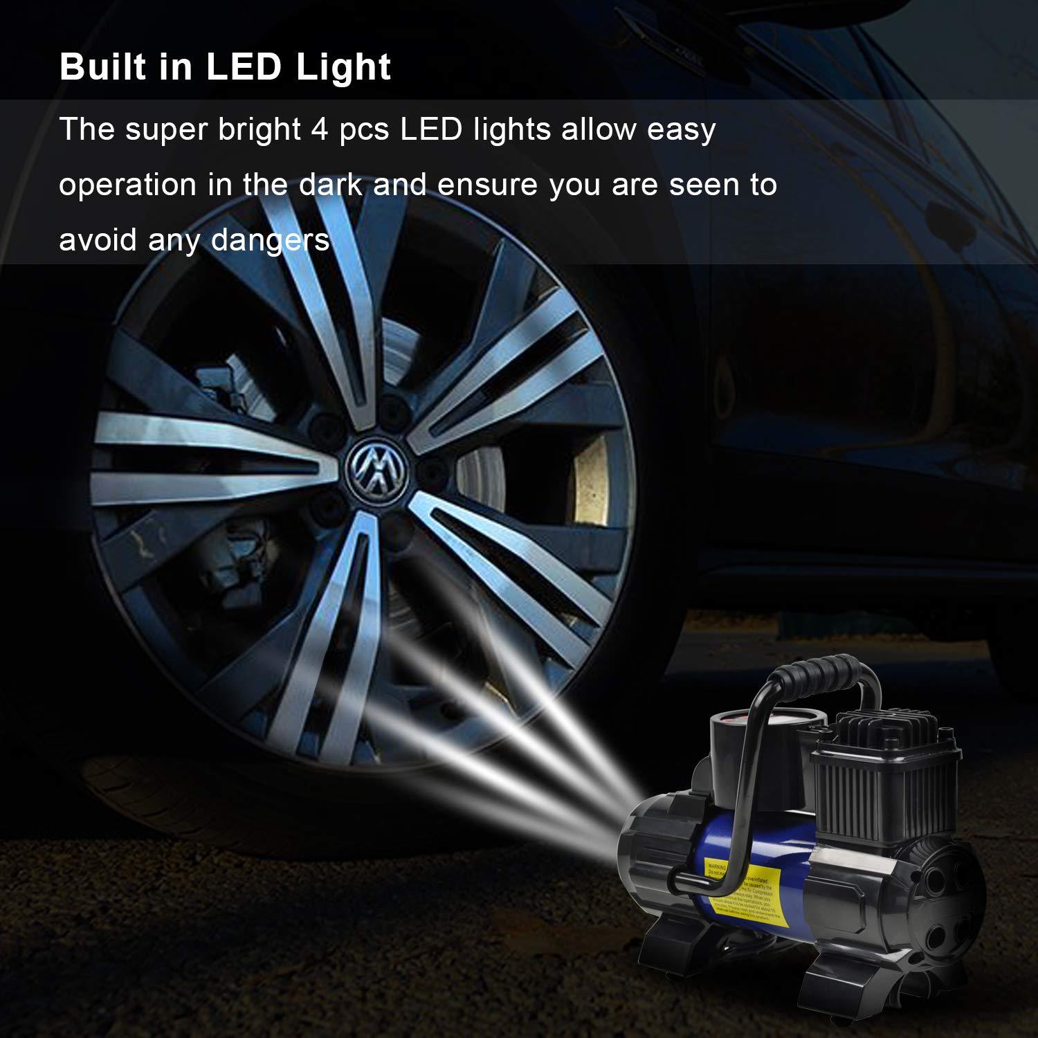 Heavy Duty Portable Air Compressor Car Tire Inflator Electric Auto 12V DC 150PSI