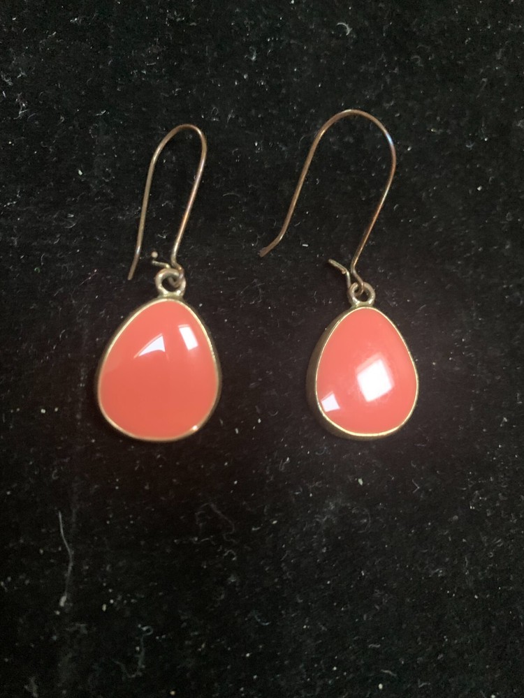 Coral Bead 4" Earrings