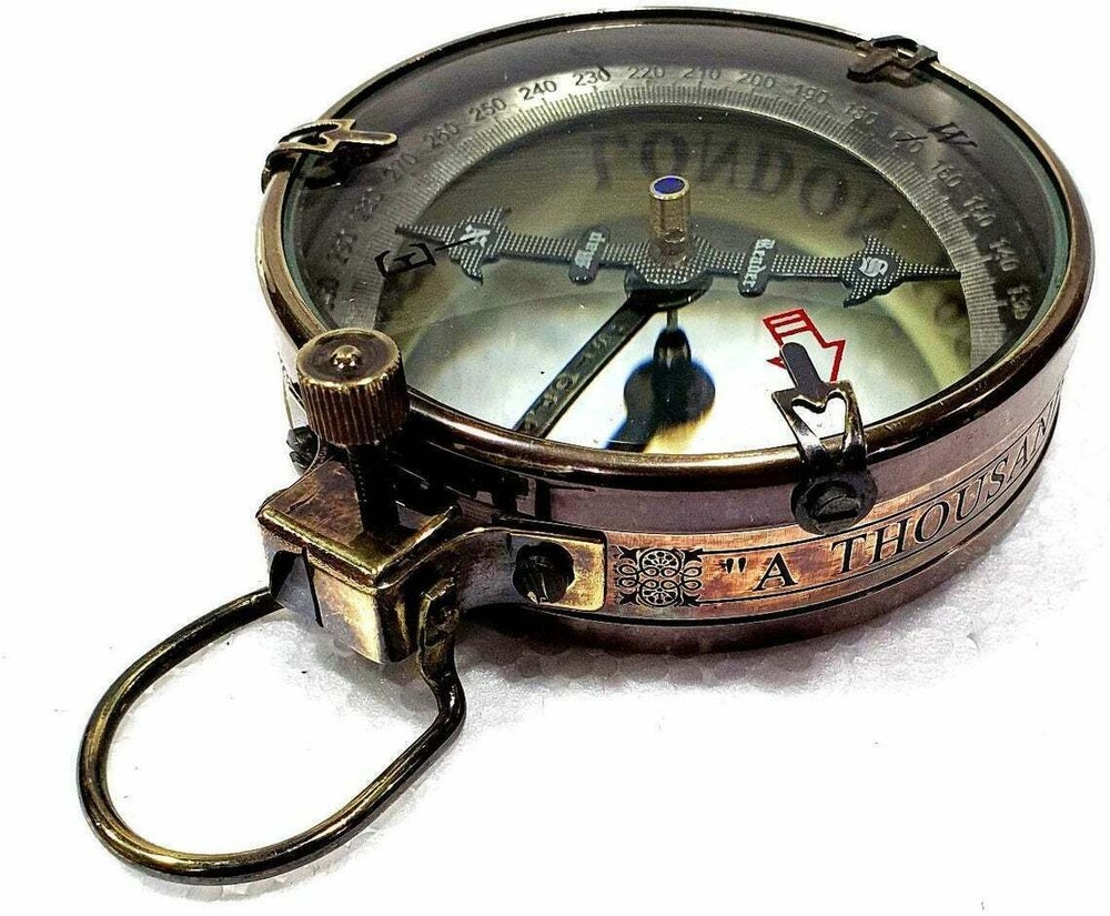 Antique Nautical Brass Map Reader Navigation Compass 3 Spencer Compass With Case