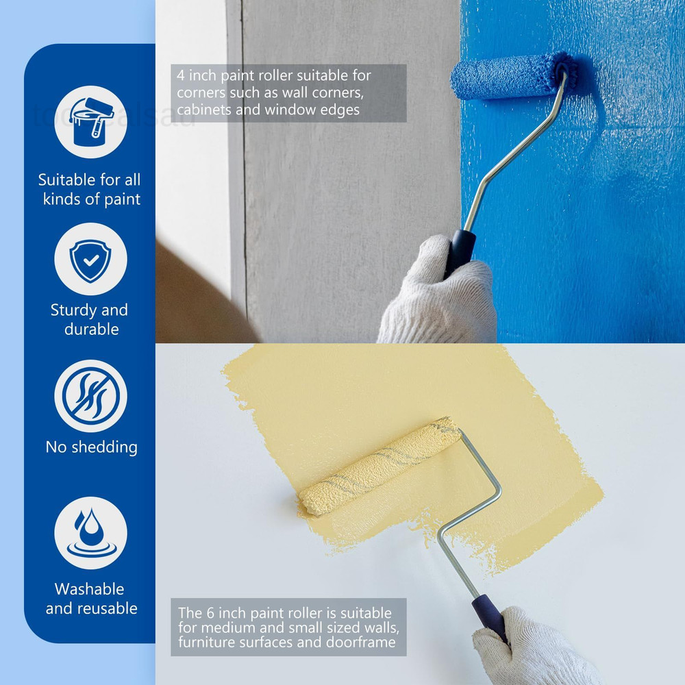 40 Pack Microfiber Paint 4&6 Inch Roller Kit, 40 Pack, Blue