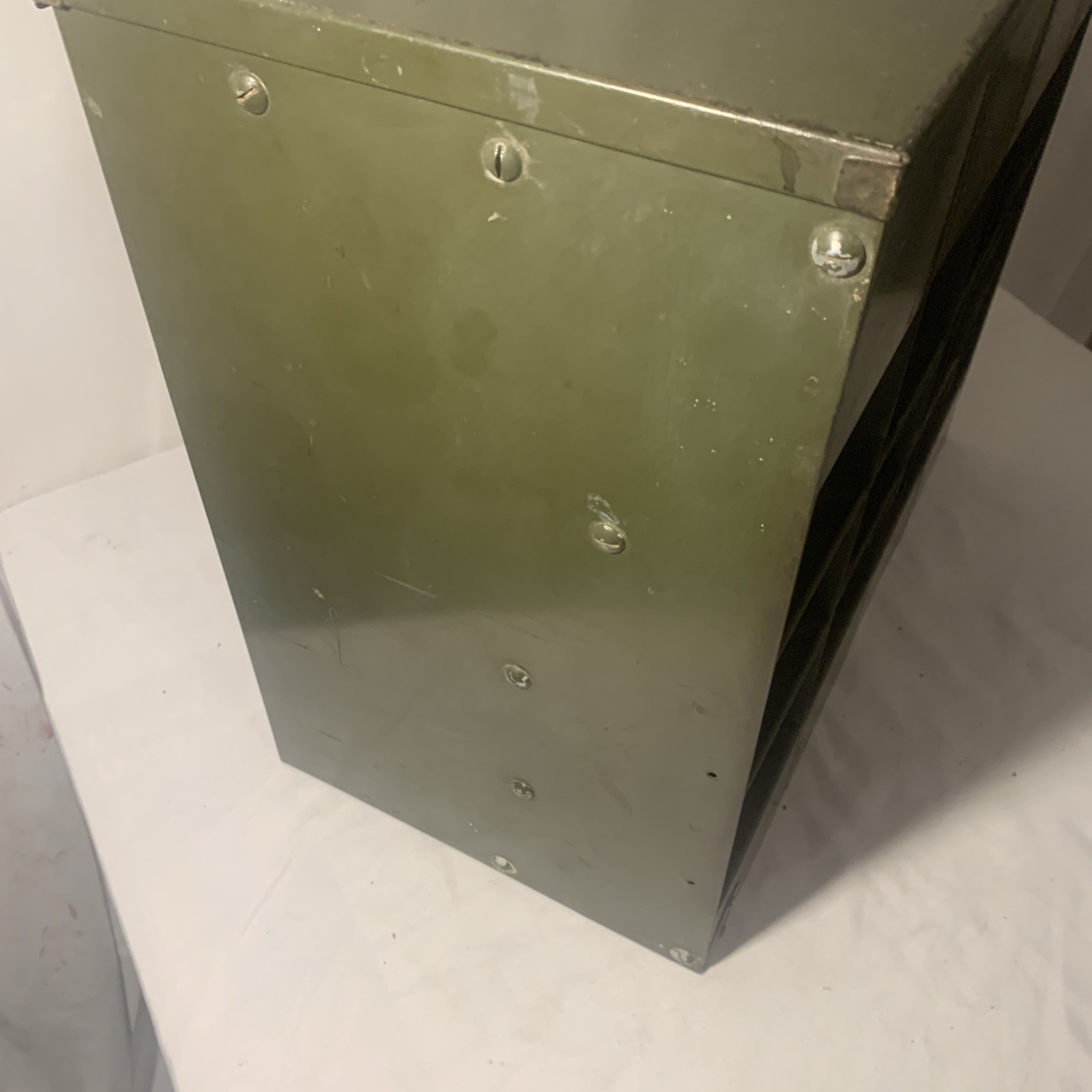 LYON Green Metal Steel Cabinet Parts Bin Tools Organizer Military