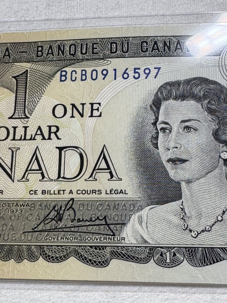 1973 Canada 1 Dollar Banknote Crow Bouey P# 85c