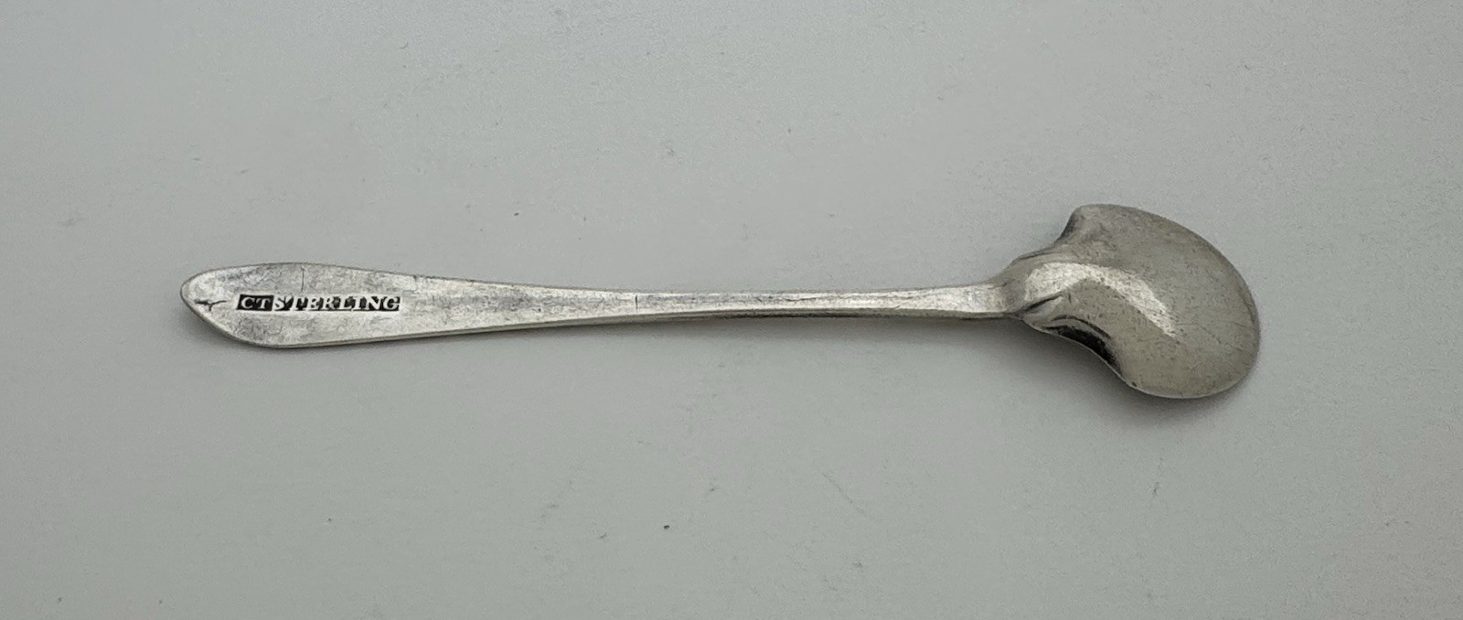 CARDEN TERRY Rare Cork Irish Provincial Sterling Silver Mustard Salt Spoon Scoop