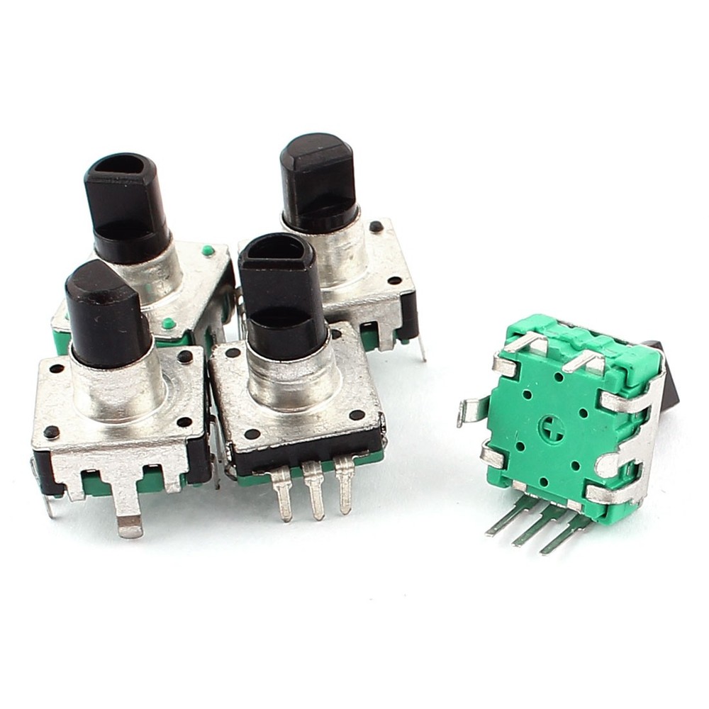 5Pack 5mm Black Rotary Encoder Push Button Switch Electronic Components