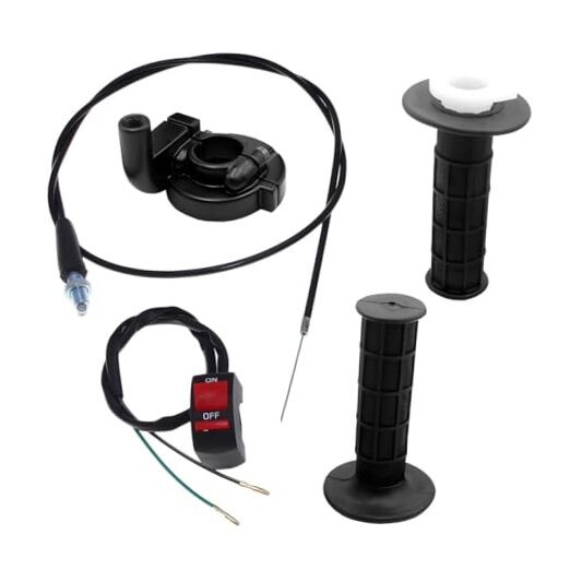Twist Throttle Accelerator Handle Grips, Throttle Cable Kit for 50cc 90cc