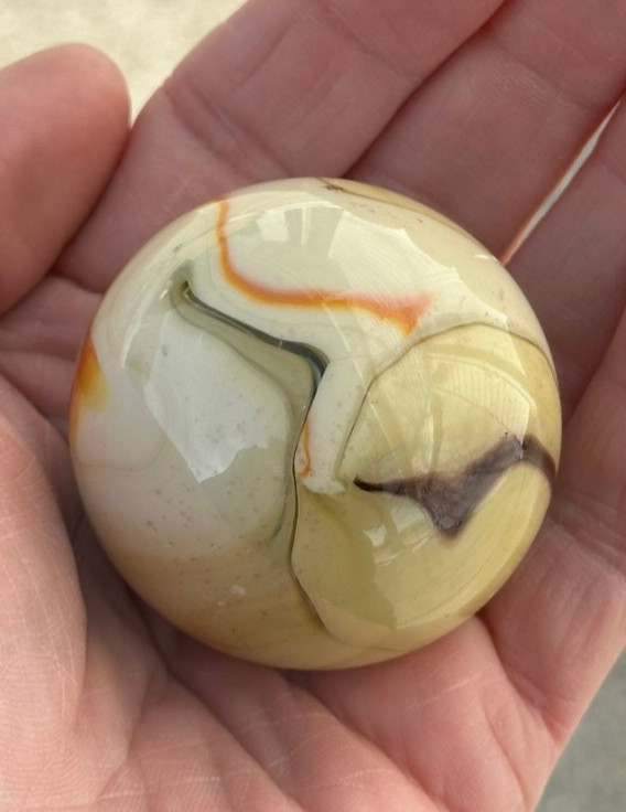 Toe Breaker 50mm (2") MORIARTY Brown/Orange Swirl Marbles glass Toebreaker HUGE