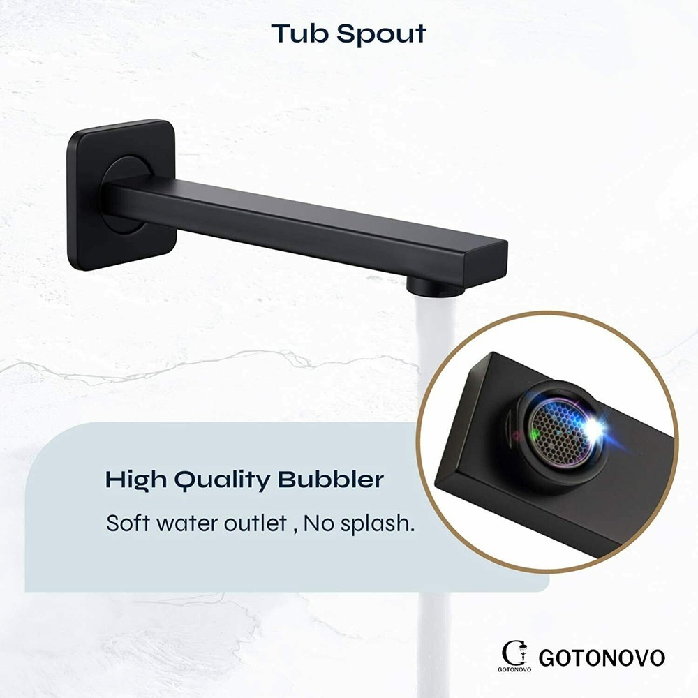 Shower Faucet System Set 3 Function 8 " Rainfall Head W/ Mixer Valve Wall Mount