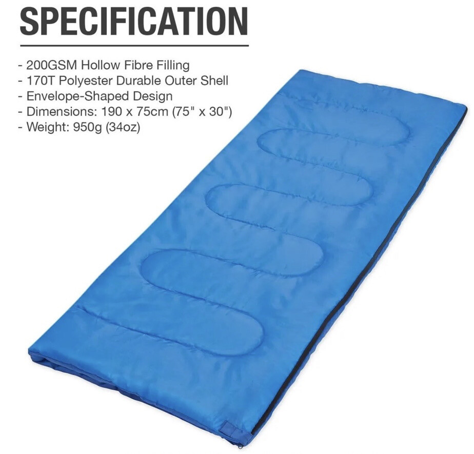 New Active Era Sleeping Bag E200 Blue Lightweight & Compact