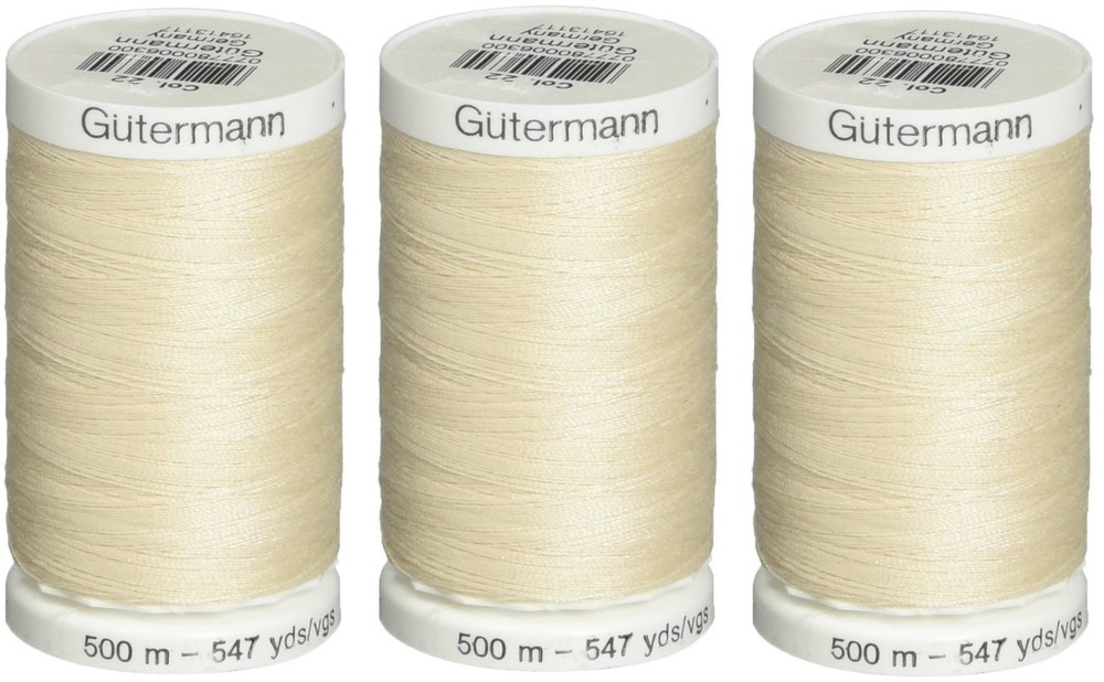 Sew-All Thread 547 Yards-Eggshell (3 Pack)