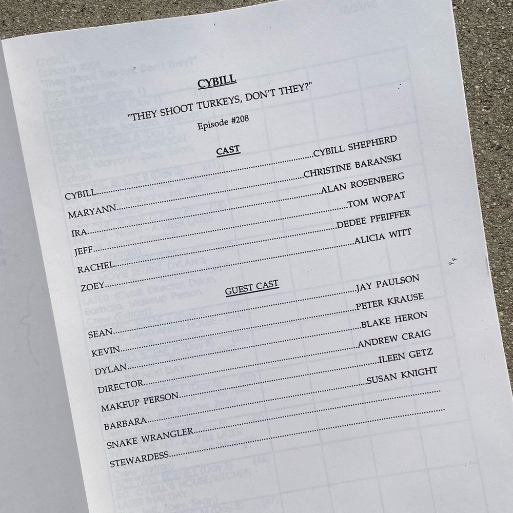 CYBILL 1995 TV Series SET Production Used Scripts Table Revised EP Drafts