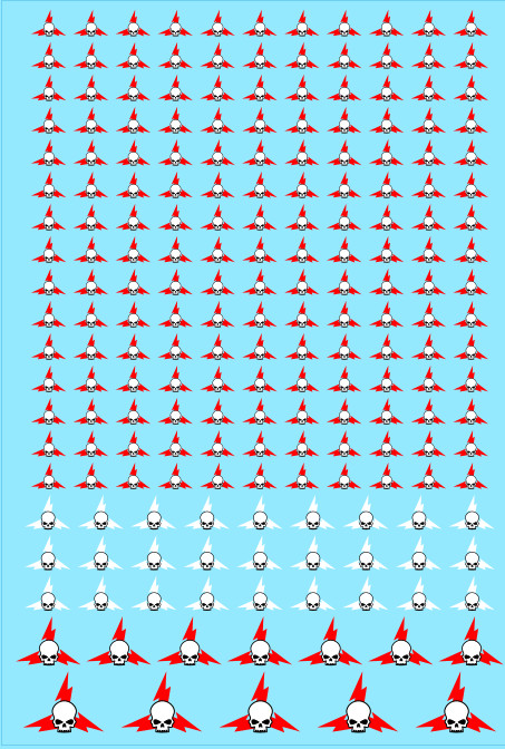 A6 - Lightning Skulls Transfer Sheet