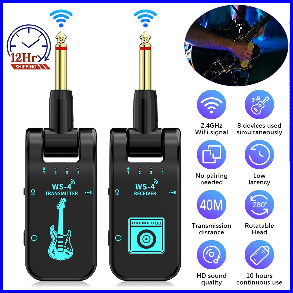 131Ft Wireless Guitar System Wireless Audio Electric Guitar Transmitter&Receiver