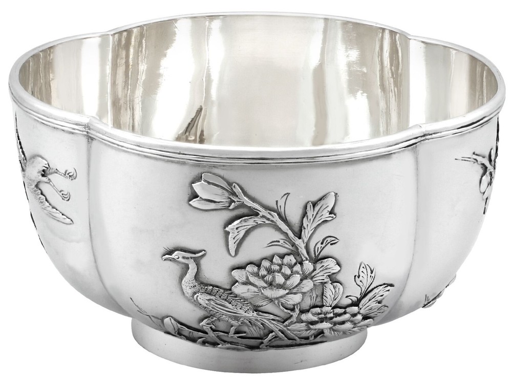 Antique Chinese Export Silver Bowl Circa 1900