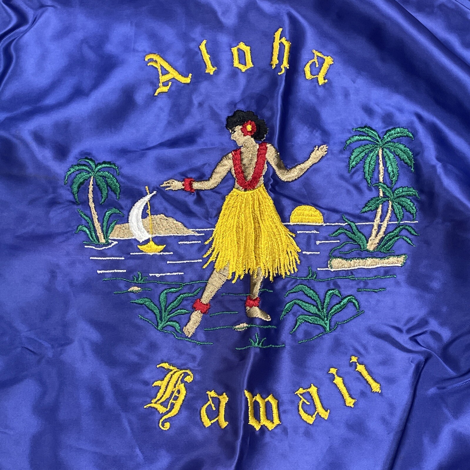 Vtg Authentic Seabees Banner - Hawaii Theater Made Pillow Cases Set Rare WWII