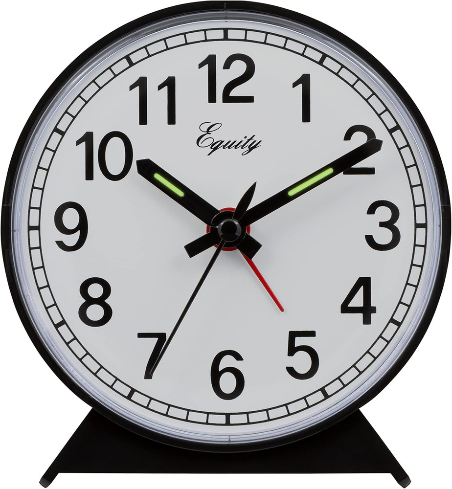 Equity 14075 Black Analog Wind-Up Alarm Clock