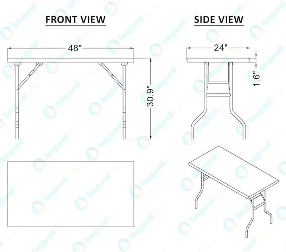 Premium Quality Stainless Steel Open Base Folding Utility Table - Folding Table
