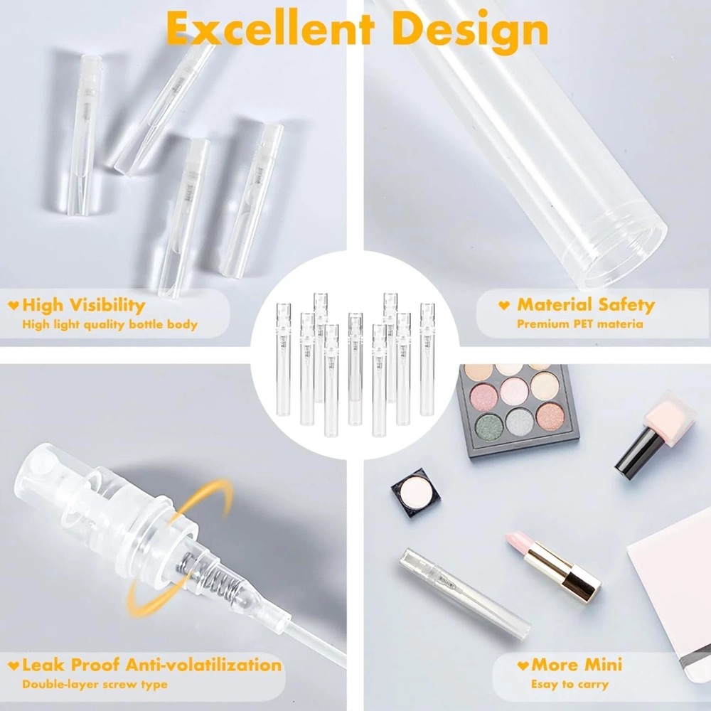Mini Perfume Sample Bottles 10 Pack 5 Ml Plastic Small Perfume Spray Bottle