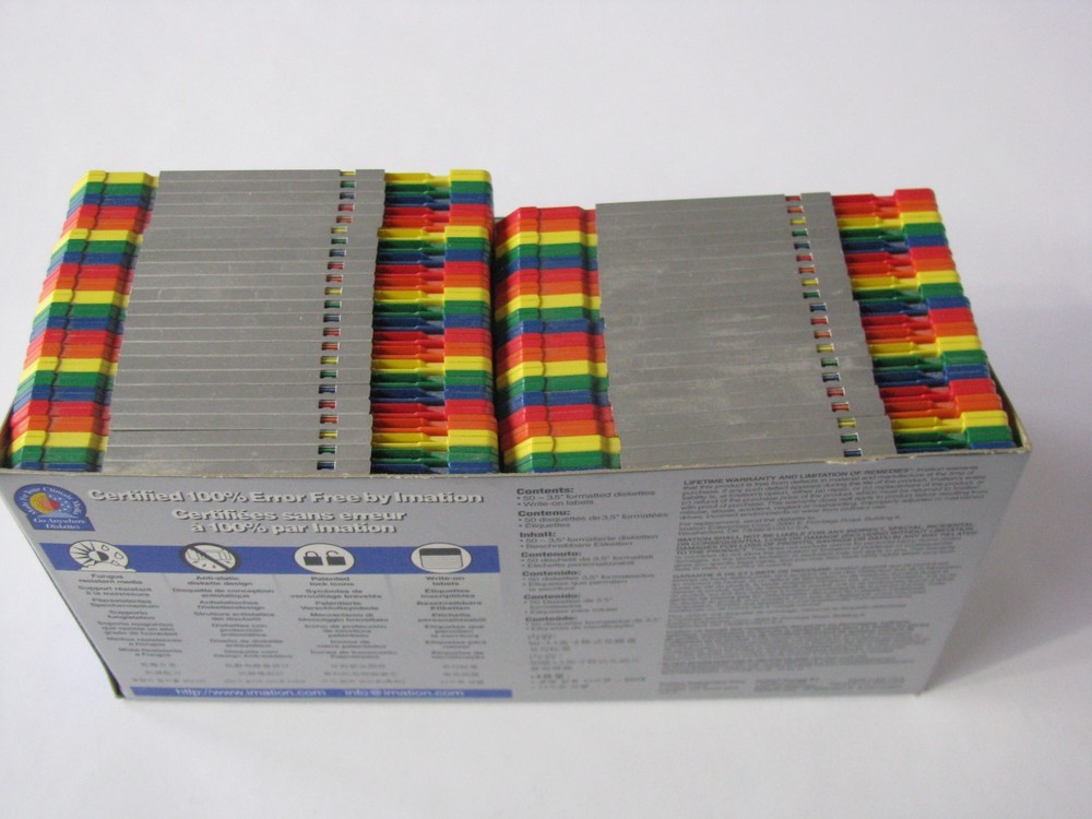 42pc Lot Set Count Pack 3M Imation IBM Formatted 3.5" Floppy Diskettes Rainbow