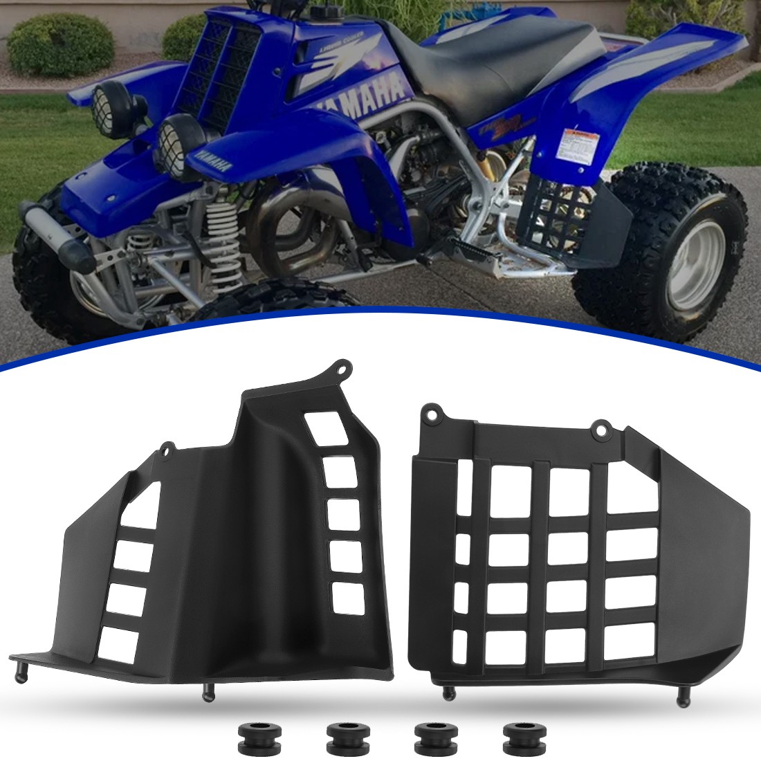 For Yamaha Heel Guard Nerf Bar Plastic Banshee 350cc 1987-2006 Left + Right Kit