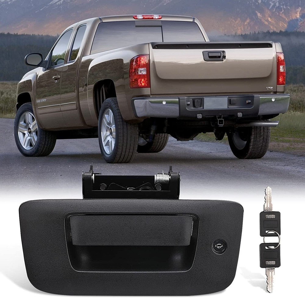 Tailgate Handle Kit, Tail Gate Bezel Lock For 07-14 Chevy Silverado GMC Sierra