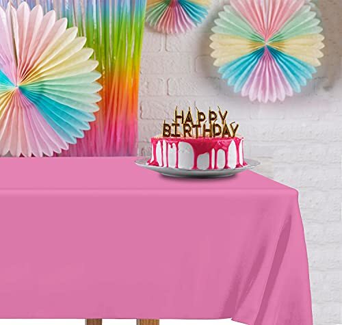 2 Rectangular Tablecloths BPA-Free Plastic, 54 2 Pack - Rectangle Fuchsia Pink