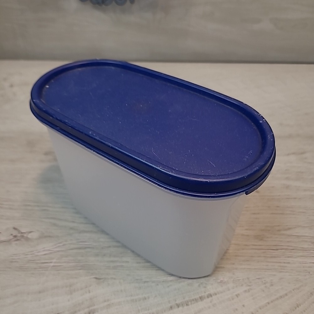 Tupperware Modular Mate Container 1612 Blue Lid Used